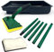 Decking Applicator Kit with Two Dual Layer Fluffy Decking Pad for Wooden Decks, and Flat Pad for Shed & Fence − Decking Oil Applicator with 120cm Metal Handle and Paint Tray (Complete Kit)