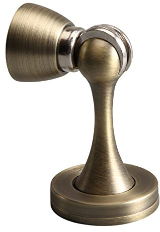 YAGU Door Stopper 2 Pack Magnetic Door Stops, Zinc Alloy Brushed Bronze Door Catch Door Holder Wall Floor Mounted, Metal Soft-Catch Doorstop