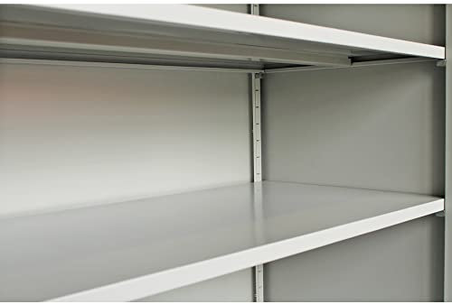 zusätzlicher Fachboden | Einlegeboden für Flügeltürenschrank | Stahlschrank 120x50 cm (BxT) inklusive je 4 Fachbodenträger (lichtgrau (RAL 7035))