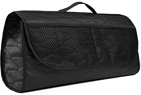 Ferocity praktischer Auto-Organizer für Kofferraum, 50 x 17 x 26 cm; Öko Leader, mit Klettverschluss, Klettstreifen zum Befestigen am Boden, vorne 2 praktische Netztaschen, Tragegriff [014]