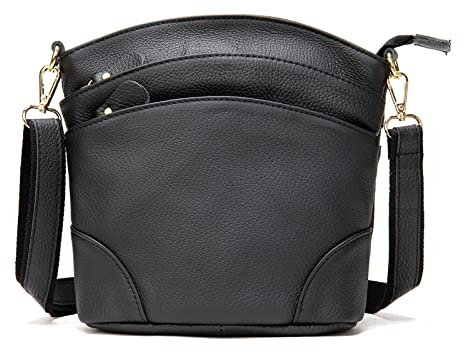 FANDARE Damen Handy Umhängetasche Crossbody Tasche Handtaschen Leder Schultertasche Frauen Handytasche zum Umhängen Schultertasche Portemonnaie Geldbörse Damentasche Schwarz