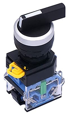 ONECM Interruptor selector giratorio de 3 posiciones, 22 mm, 2 mm, sin cierre, 440 V, 10 A