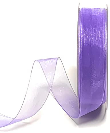 s.dekoda Schleifenband 50m x 25mm Flieder Organza Chiffon Geschenkband Organzaband [1350-114]