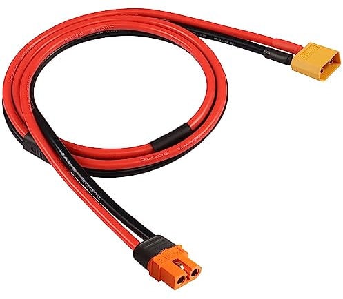 GELRHONR XT60i Verlängerungskabel 1M, XT60 Stecker auf XT60i Buchse Kabel 12AWG Silikonkabel, für Ebike, Drohne Auto Lipo Akku-Ladegerät, Solar Generator Portable Power Station