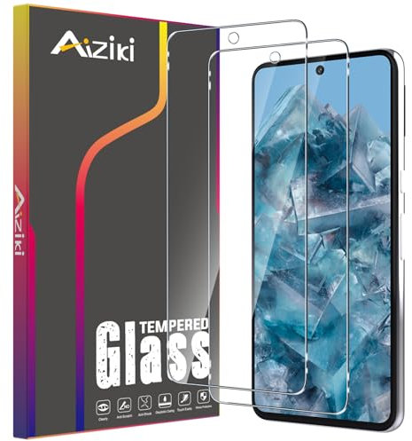 Aiziki [2-Piezas Protector Pantalla para Google Pixel 8 Pro, 0.33 mm Ultra Transparente, Ultra Resistente, Cristal Templado 9H Dureza Protector Google Pixel 8 Pro