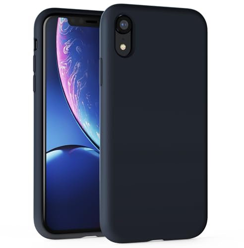 TAXXOE Silicone Case Compatible with iPhone XR Case Soft Ultra Slim Protective Shockproof Liquid Silicone Phone Case, Anti-Scratch Microfiber Lining, 6.1 Midnight Blue