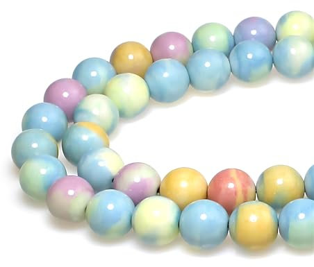 MJDCB 60pezzi 6mm Perline di Pietra Arcobaleno Sciolto per Creazione Braccialetti Collane e Gioielli