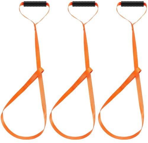 BWLEANSY Lot de 3 Traîneaux À Cerf,Sangle de Traction Robuste et Antidérapante,Aide au Sauvetage du Gibier Orange Portable,Accessoires de Chasse avec Poignée Confortable pour la Chasse en Plein Air