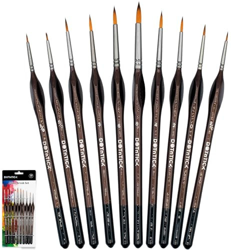 DOTnTICK 10-Piece Paint Brush Set with Comfortable Triangular Handles – includes Acrylic Paint, Oil Paint, and Water colour brushes for Face Painting & Kids Art Sets