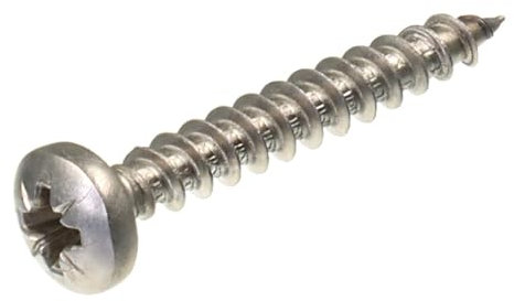 SECCARO Lot de 200 vis à bois à tête bombée 5 x 35 mm en acier inoxydable V2A VA A2 avec filetage complet, cruciforme/PZ