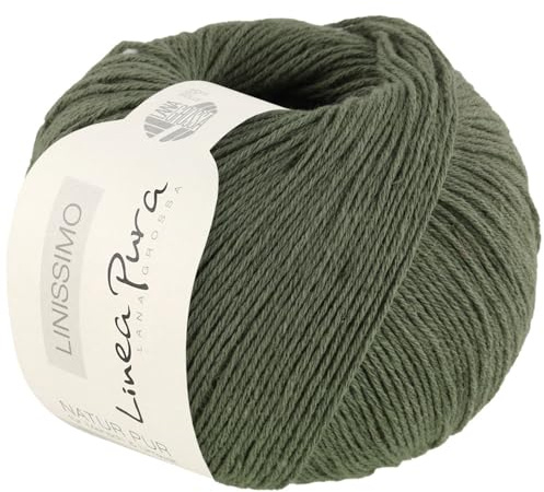 LANA GROSSA Linissimo | Leichtes, locker verzwirntes Baumwoll-Leinengarn | Handstrickgarn aus 50% Baumwolle & 50% Leinen | 50g Wolle zum Stricken & Häkeln | 187m Garn FB10