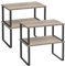 SONGMICS Gewürzregal, 4er Set, Küchenregal, Küchen-Organizer, erweiterbar, Gewürzhalter, stapelbar, mit Metallrahmen, 19,5 x 29,7 x 15,8 cm, tintenschwarz-greige meliert KCS021X02