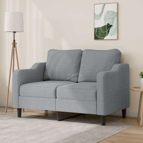 CIADAZ 2-Sitzer-Sofa Hellgrau 120 cm Stoff, Loungesofa, Sofas & Couches, Relaxsofa, Couch für Wohnzimmer, Couch Mit - 359351