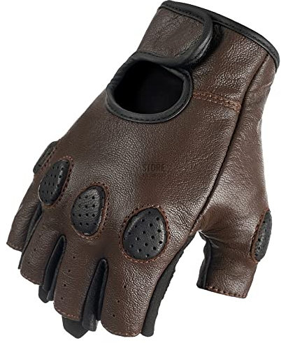 CaFfen Motorradhandschuhe Atmungsaktive Fingerlose Handschuhe Sommer Motorradhandschuhe Motocross Handschuhe Retro Moto Motorradfahrer Motorrad Handschuhe(1,XXL)