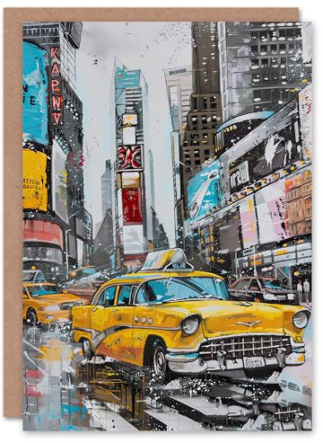 Artery8 New York City Taxi Autos Times Square Geburtstagskarte