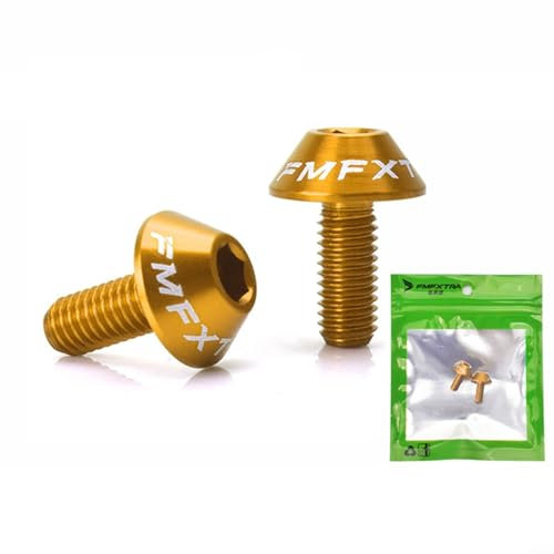 Mountain MTB Road Bike Water Bottle Cage Bolt Screws, 2Pcs, Aluminum Alloy (Gold)