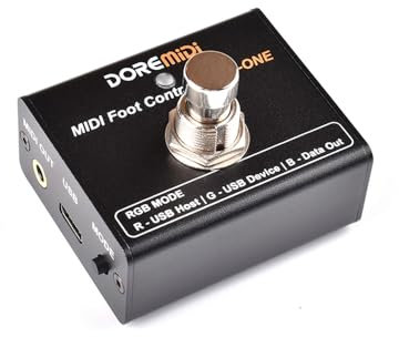 HUIOP Controller a Pedale Midi Chitarra elettrica Pedale Effetti Midi Plug And Play Porte di Uscita Midi Messaggi CC/PC/Note Fai-da-Te Varie modalità di Trigger Dispositivo Midi Portatile