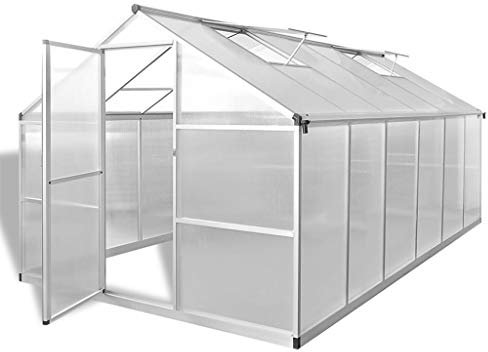 Serre de jardin en aluminium renforcé avec cadre de base 9,025 m²