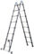5M Folding Ladders Telescopic Step Ladders Multi Purpose Extendable Compact Ladder 2.5M+2.5M Heavy Duty Stainless Steel Collapsible Ladder Portable A-Frame 2x8 Steps Loft Ladders, Max Load 330lbs