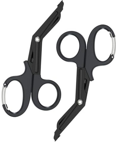 QLEUIFT 2 PCS Forbici mediche Forbici per bendaggi in Acciaio Inossidabile EMT Forbici da Trauma per Kit di Pronto Soccorso da Viaggio all'aperto (Nero)