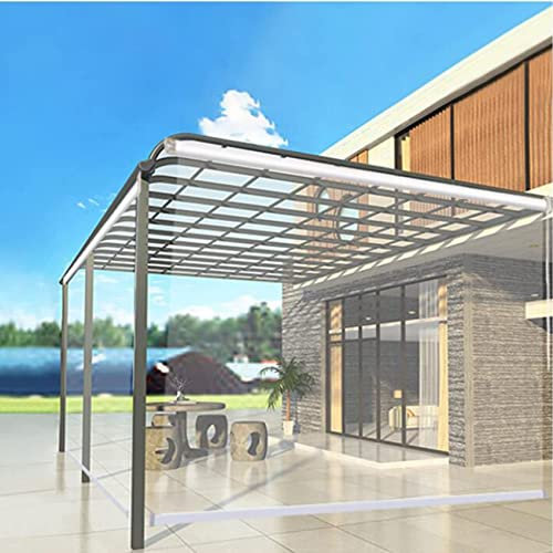 LANRUEU Roller Shade Blind Plastic Waterproof Clear Roll Up Blinds for Outdoor Garden, Balcony, Patio Door, Pergola & Gazebo - Indoor Window Roller Shades with Fittings, Thick 0.5mm,65/85/105/125/145