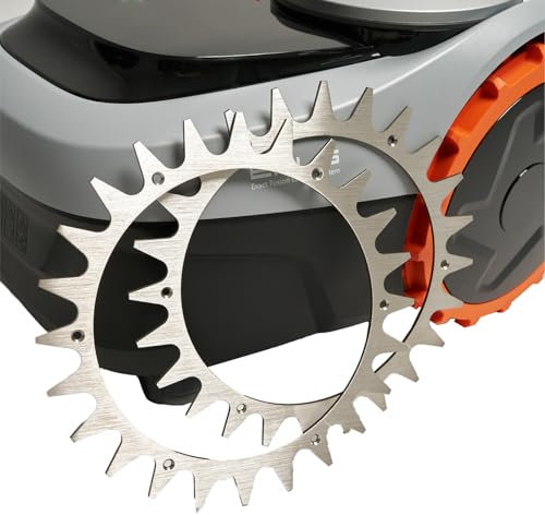 beos Punte in acciaio inox per Segway Navimow i105E & i108E – Lucidato – Fori per viti abbassati – Sbavatura – 12 viti in acciaio inox – Miglioramento della trazione per robot tosaerba – Punta Ø 256