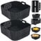 BYKITCHEN Heißluftfritteuse Zubehör für Ninja Double Stack Heißluftfritteuse, 7,6 L Airfryer SL300EU, 2 Stück Airfryer Silikonform für Ninja Doppelkorb-Heißluftfritteuse, Air Fryer Silikon Einsatz