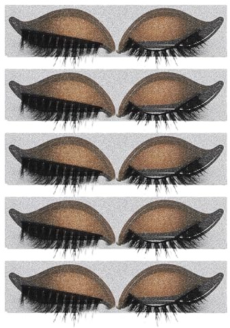 Healvian 5 Paar Wimpern- und Lidschatten-Sticker – Make-up-Aufkleber für Lazy Eyes – Sofort aufklebbarer Lidschatten mit künstlichen Wimpern für Party- und Halloween-Make-up