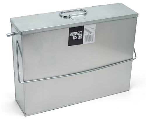 SWL Galvanised Ash Box 45×33×12 cm – Heavy-Duty Metal Ash Container with Lid – Rust-Proof Steel Ash Carrier for Fireplaces, Wood Burners, Stoves & Firepits