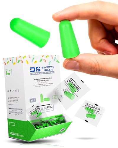 EAR PROTECT 400x Gehörschutzstöpsel 37dB - EN352-2 - Spender mit Ohrstöpsel (200 Paar) - Lärmschutz Ohrstöpsel - Ohrenstöpsel Baustelle - Professioneller Hygienischer Ohrstöpselspender für Betriebe