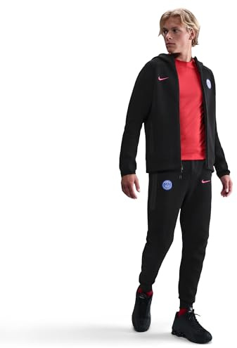 Paris Saint-Germain Tech Windrunner Nike Total 90 Fußball-Fleece-Hoodie Für Herren, Black/Global Red, HQ3872-010, S
