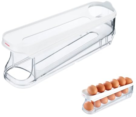 Westmark Eierrutsche – Praktischer Eierhalter zur platzsparenden Eieraufbewahrung im Kühlschrank, ideales Kühlschrankzubehör für 12 Eier – Kunststoff, PET
