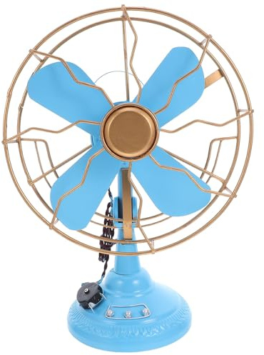 Hoement Ventilador Vintage de Escritorio de Hierro Estilo Retro, Adorno Vintage en Forma de Abanico Adecuado para Decoración y Celebracion Verano en Sesiones Fotográficas