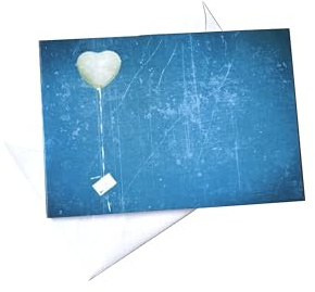 Valentinstag Foto Grußkarte Herz Luftballon - Klappkarte mit Umschlag - Format C6