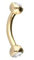 PIERCINGLINE Chirurgenstahl Banane ZWEI KRISTALLE Gebogener Piercing Stab Augenbraue Brust Intim Ohr goldfarben 1,2 x 8 x 4 mm