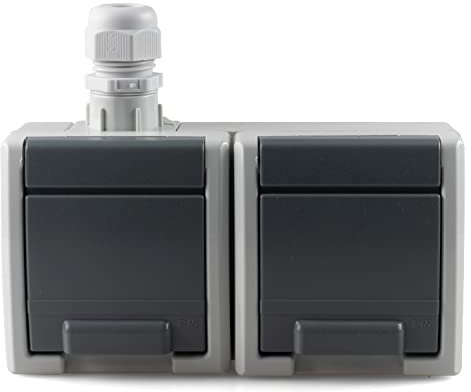 IP65 Aufputz Schalter -Steckdosenprogramm Feuchtraum Schuko AQUANT IP65 (IP65 Steckdose 1245-65)