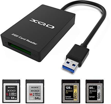 USB 3.0 XQD Card Reader, 5Gpbs Super Speed USB 3.0 xqd Memory Card Reader, Compatible with Sony G/M Series USB Mark XQD Card, Lexar 2933x/1400x USB Mark XQD Card, Support Windows/Mac