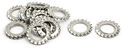 SUPERTOOL Set di rondelle di bloccaggio esterne A2 in acciaio inox Rondella seghettata Rondella metrica (M5, 20PCS)