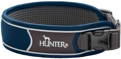 HUNTER DIVO Hundehalsung, Nylon, S, dunkelblau/grau