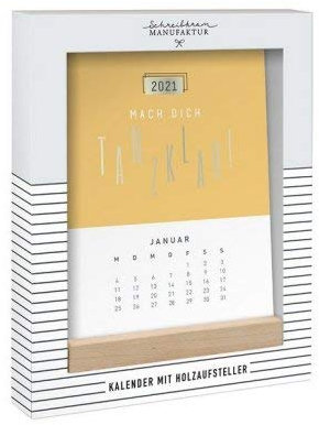 Mach dich tanzklar - Karten-Kalender 2021 - Grafik Werkstatt - Aufstellkalender mit Karten und Holzaufsteller - Tischkalender - 12 cm x 16 cm