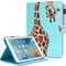 AUSMIX Étui folio pour iPad 9,7 2018/2017, iPad Air/Air 2, étui fin en cuir synthétique à motif mignon avec béquille pour iPad 9,7 6e/5e génération avec mise en veille/réveil automatique, girafe