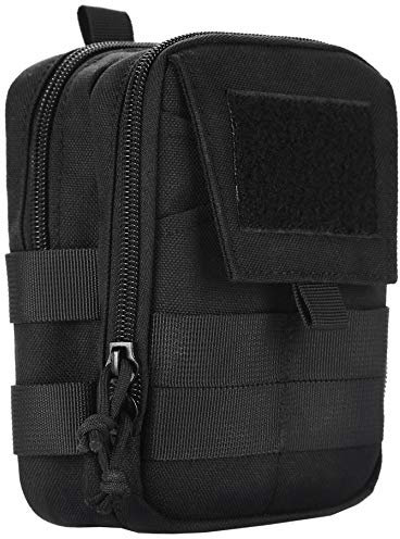 Tactical Phone Holster Pen Holder Molle EDC Belt Organizer Vest Attachment Pocket Tool Kit Gadget Waist Utility Pouch Dog Treat Bag with D-Ring Locking Hook Buckles Carabiner Key Clip