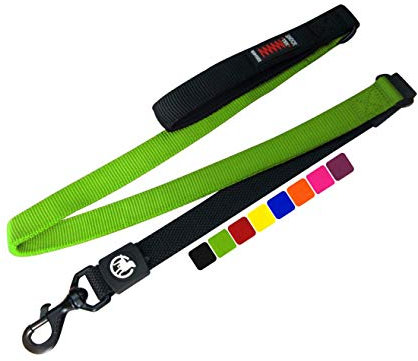 BOGO DDOXX Bungee Nylon Hundeleine - 120 cm Stoßfeste Hundeleine mit gepolsterter Handschlaufe für alle Hundegrößen - (Grün)