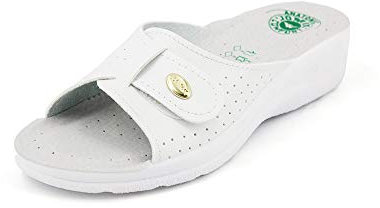JOMIX Ciabatte Donna Estive Comode Ciabatte Donna Casa Estive Zeppa Pantofole Ortopediche Anatomiche a Strappo ITD1463-2 (Bianco, 38)
