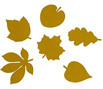 Hey Sign Filz Untersetzer Blattform 6-teilig, Farbe:96 - Mustard