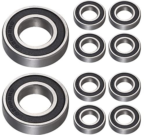10 Stück 6200 2RS Kugellager 10 mm x 30 mm x 9 mm doppelt geschützte Rillenkugellager für DIY, Drehbänke, Motoren, 3D-Drucker, Fräsmaschinen, verschiedene mechanische Geräte, etc.