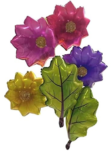 DIWULI Blumen Ballon-Set - Bunte Blüten Garten Kinder-Party