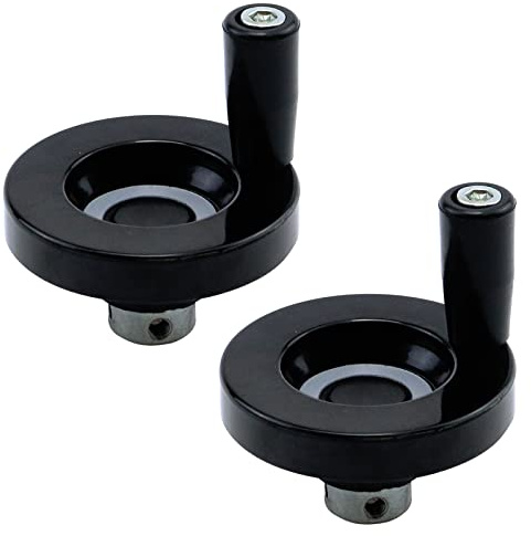 Meprotal 2pcs 63mm Revolving Handle, Hand Wheel, 8mm Hole Diameter | for Milling Machine Lathe Lead, Plastic Handle with Screws