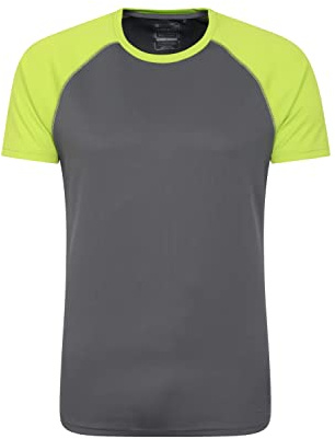 Mountain Warehouse Endurance Mens T-Shirt – Breathable Tee, UPF50 Protection, Lightweight Shirt, Comfortable & Quick Drying Top - for Gym, Travelling, Running Lime Punch L