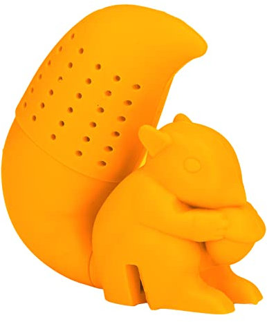Silicone Tea Strainer, Reusable Squirrel Shaped Infuser, Food Grade Non Toxic Material, High Temperature Resistance Up to 250℃, for Loose Leaf Tea Brewing, 1 Pcs Orange